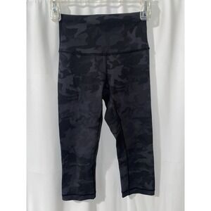 Lululemon Wunder Under High Rise Crop Incognito Camo Multi Grey Women's Size 2